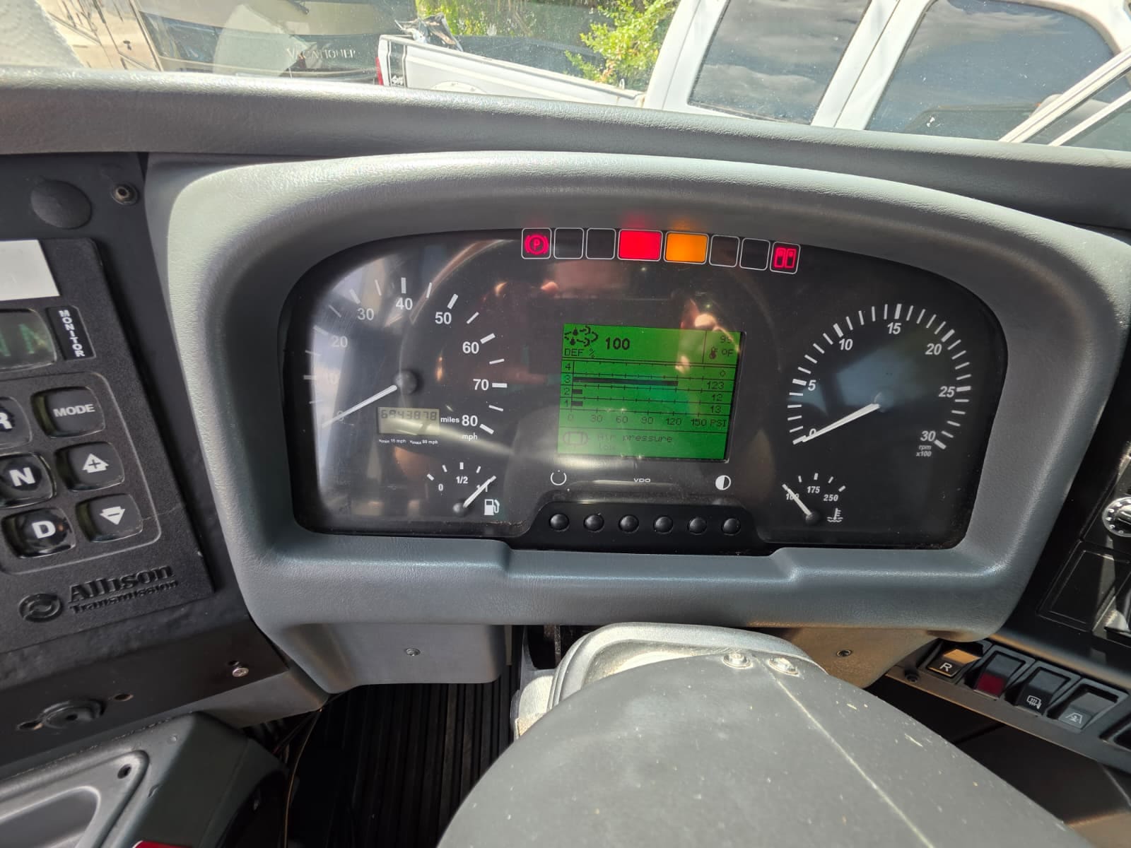 Instrument cluster showing odometer reading